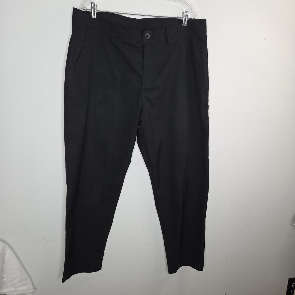 Lululemon ABC Mens Chino Pants Mens 38 Black 5-Pockets Straight Leg Flat Front